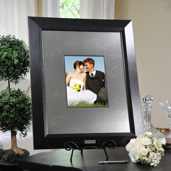 Wedding Guest Book Picture Frame
 Engraved Guest Book Signature Wedding Picture Frame