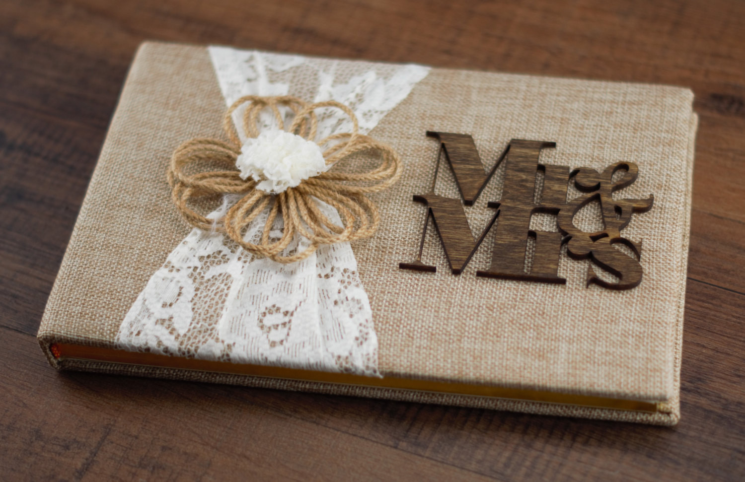 Wedding Guest Book Where To Buy
 Rustic Wedding Guestbook Burlap & Lace Guestbook Burlap