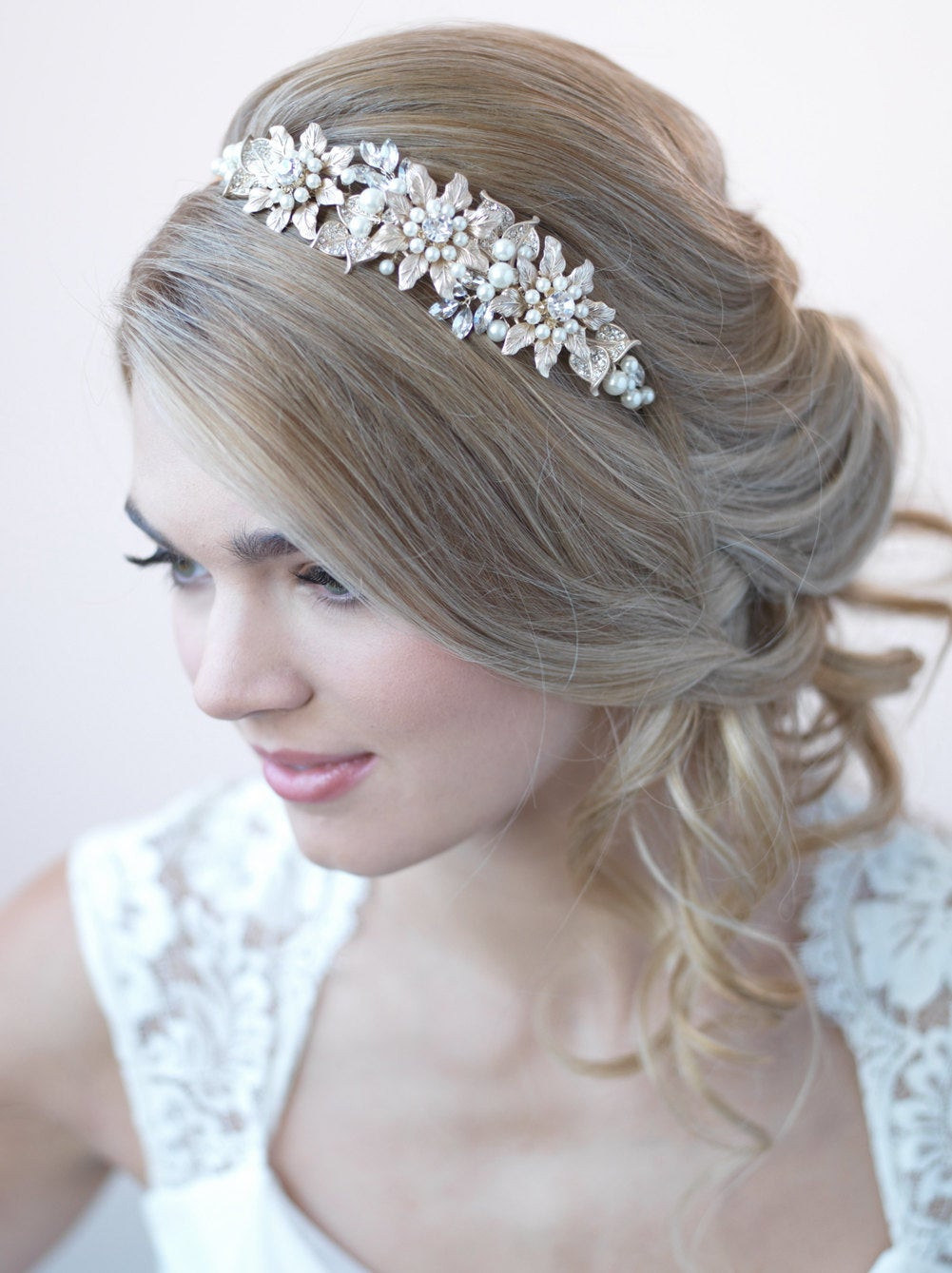 Wedding Head Bands
 Gold Bridal Headband Floral Wedding Headband Bride Headband