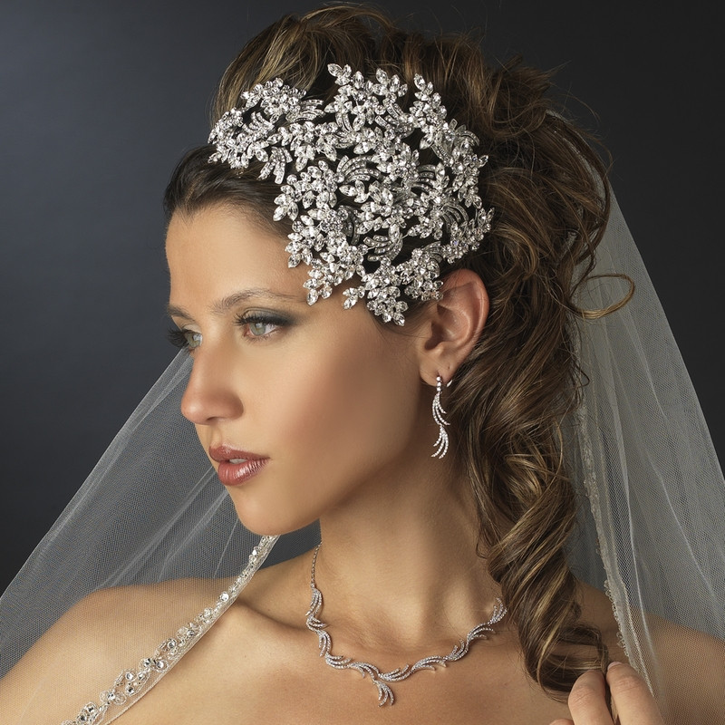 Wedding Head Bands
 Vintage Couture Side Accented Crystal Bridal Headband