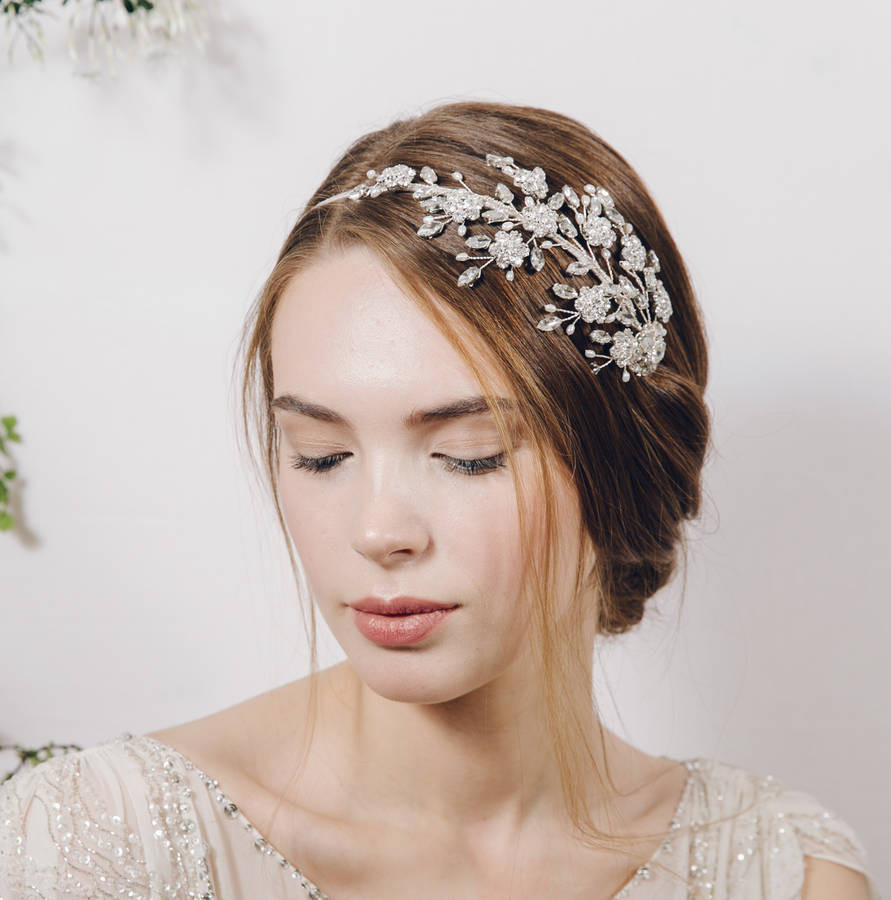 Wedding Head Bands
 crystal and pearl vintage wedding headband etta by debbie