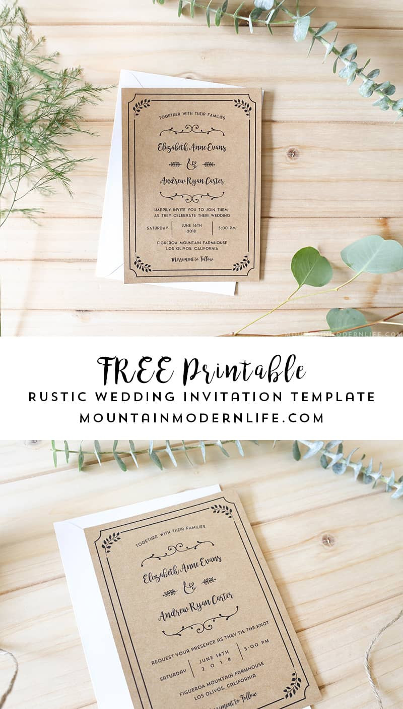 Wedding Invitation Templates Free
 FREE Printable Wedding Invitation Template