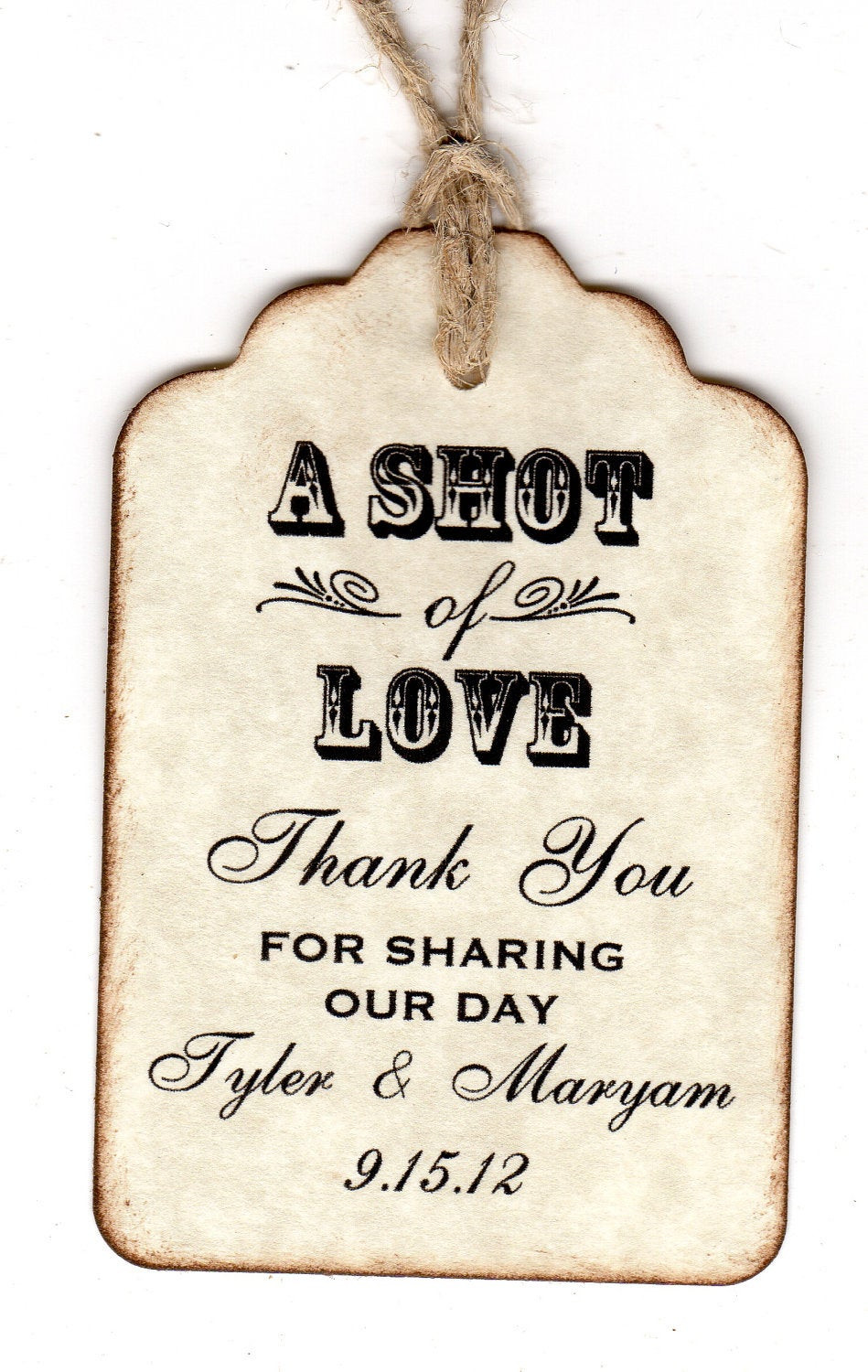 Wedding Labels For Favors
 50 Personalized Shot Love Wedding Favor Tags by