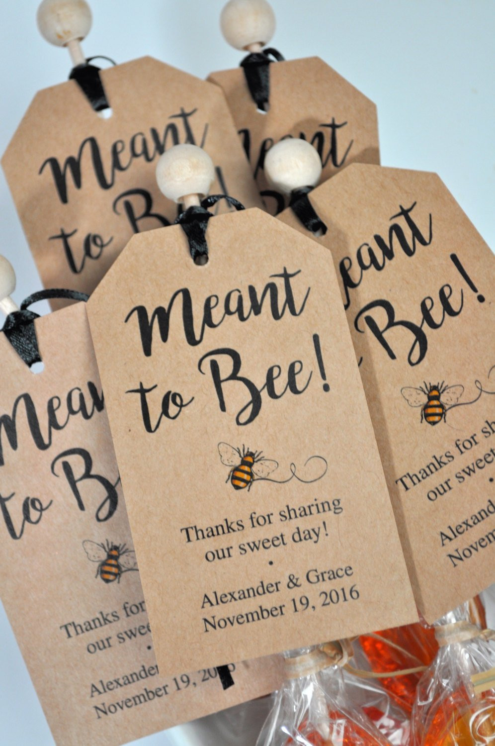 Wedding Labels For Favors
 Meant To Bee Bridal Shower Favor Tags Rustic Wedding