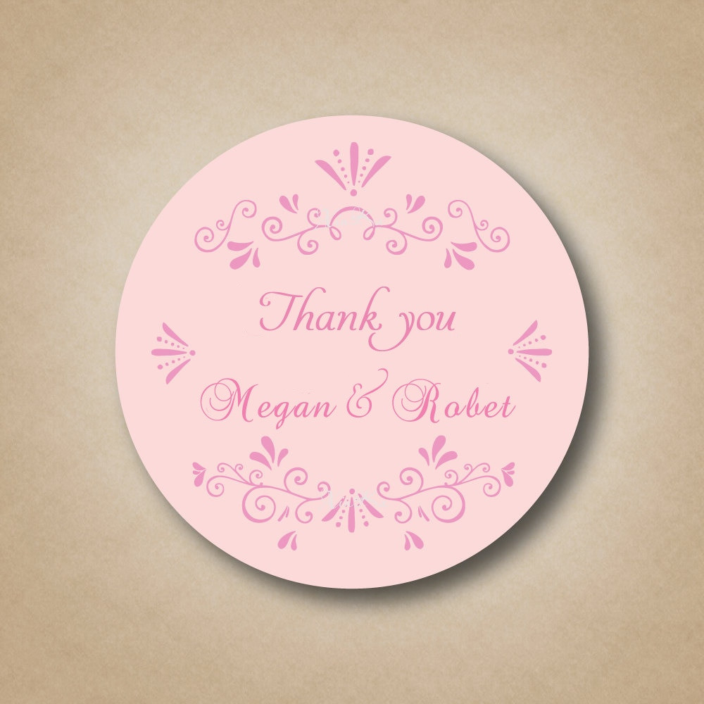 Wedding Labels For Favors
 Personalized Pink Wedding Party Favor Labels Stickers