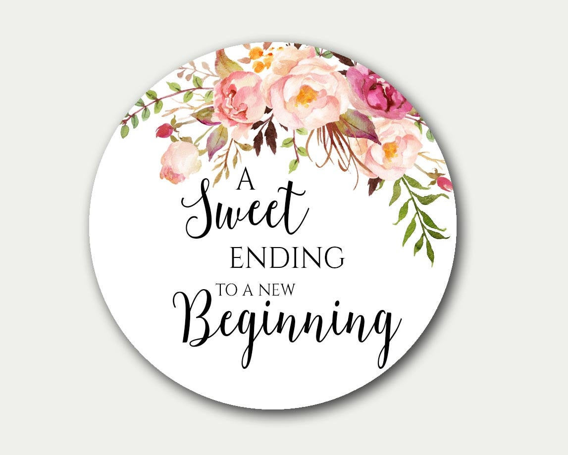 Wedding Labels For Favors
 Wedding Favor Tag A Sweet Ending To A New Beginning Favor