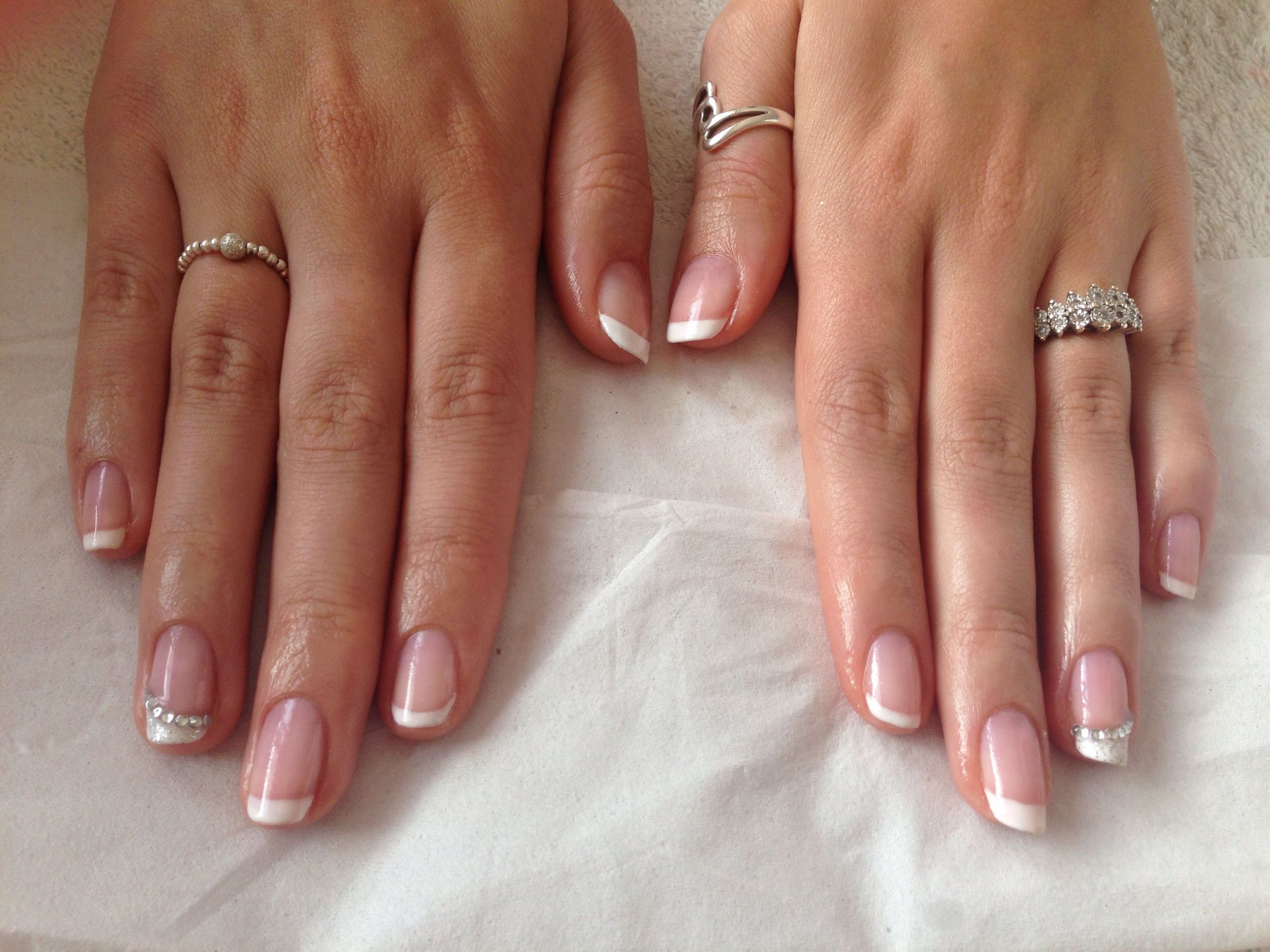 Wedding Nails Shellac
 Wedding nails for bride French manicure using rhinestones