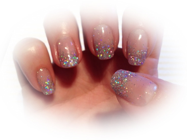 Wedding Nails Shellac
 Twinkle glitter shellac tips