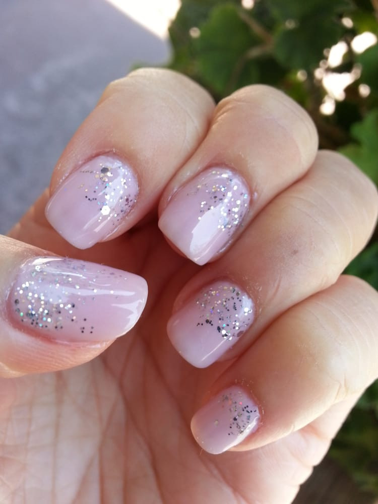 Wedding Nails Shellac
 Wedding nails pink with glitter shellac nails Yelp