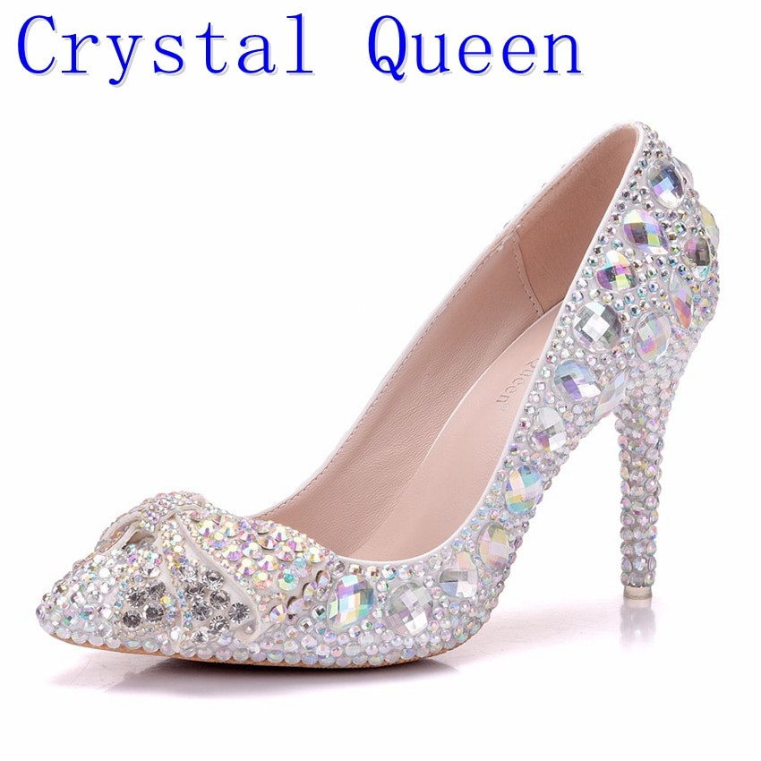 Wedding Rhinestone Shoes
 Crystal Queen High Heel Shoes Crystal Bridal Wedding Shoes