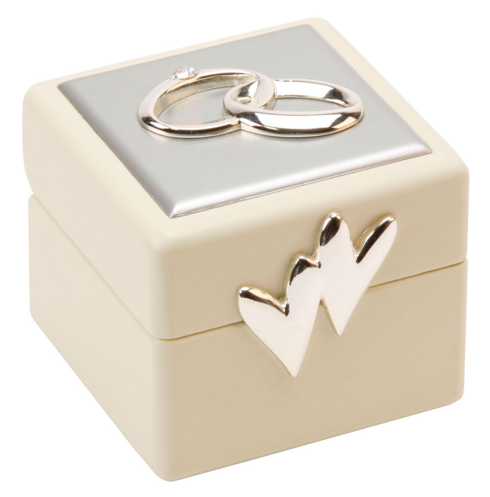 Wedding Ring Boxes
 Beautiful Amore Double Wedding Ring Box Holder & Cushion