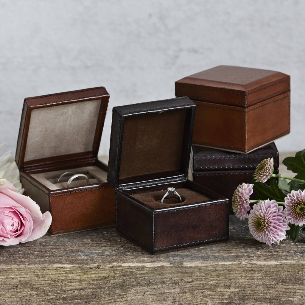 Wedding Ring Boxes
 Personalised Leather Ring Box By Life Riley