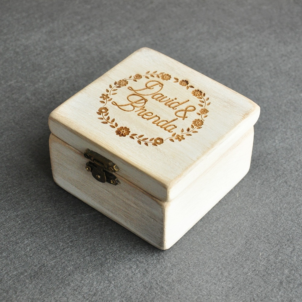 Wedding Ring Boxes
 Rustic Wedding Ring Box Custom Wedding Ring Bearer Box