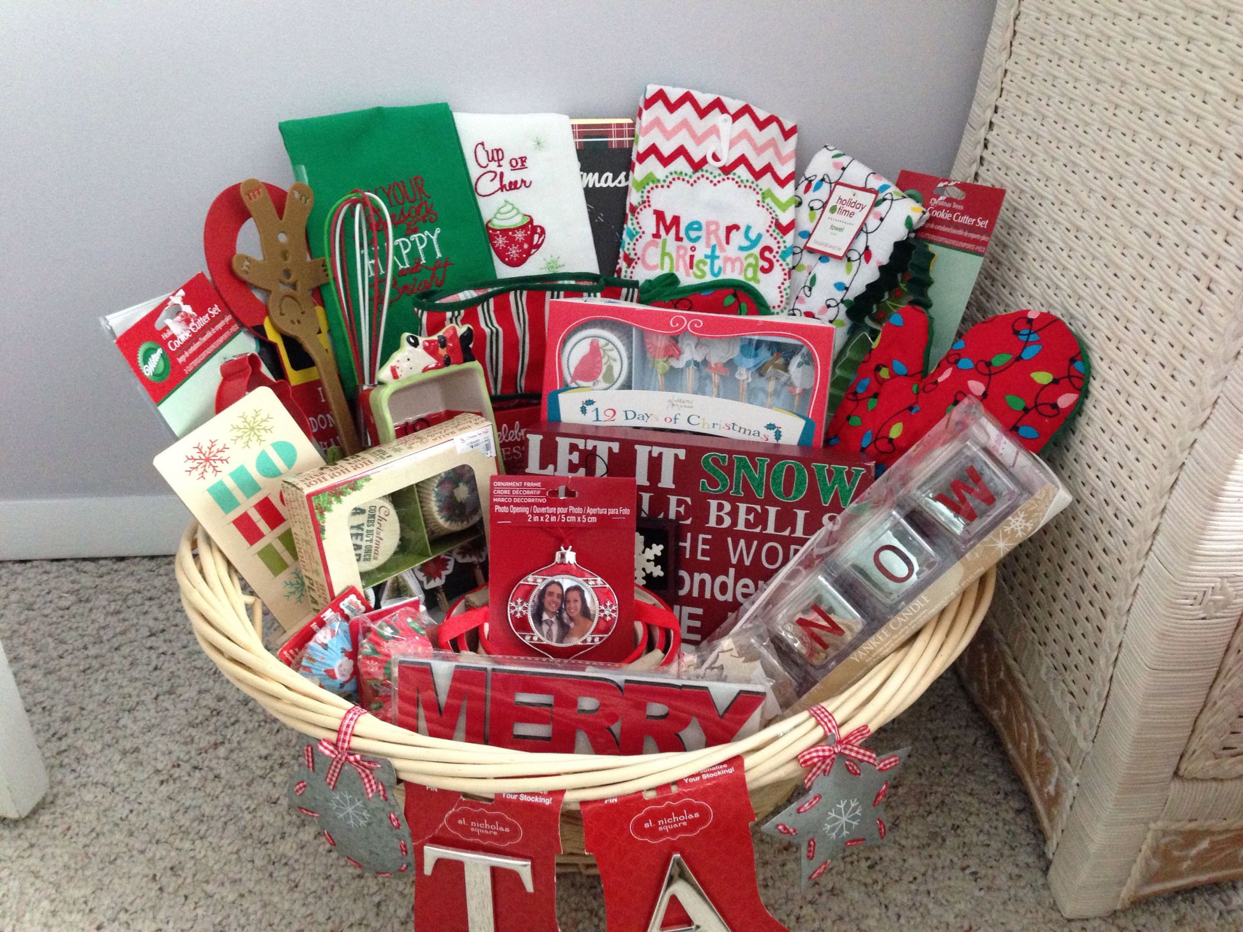 Wedding Shower Gift Baskets Ideas
 Bridal shower holiday basket Christmas DIY