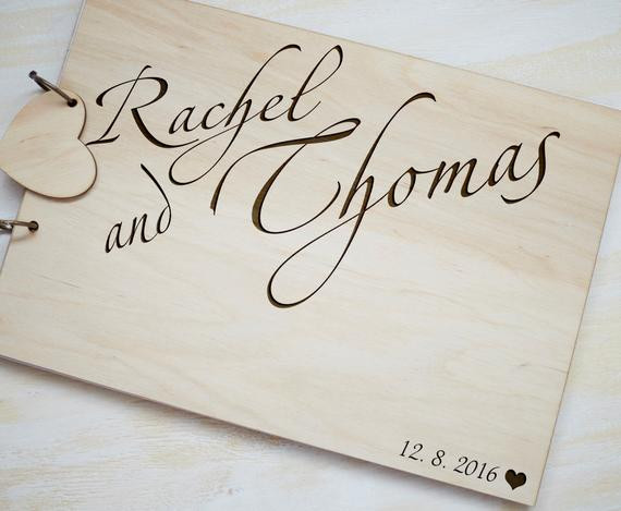 Wedding Signature Guest Book
 Custom Wedding Guest Book Alternative Engraved Wooden