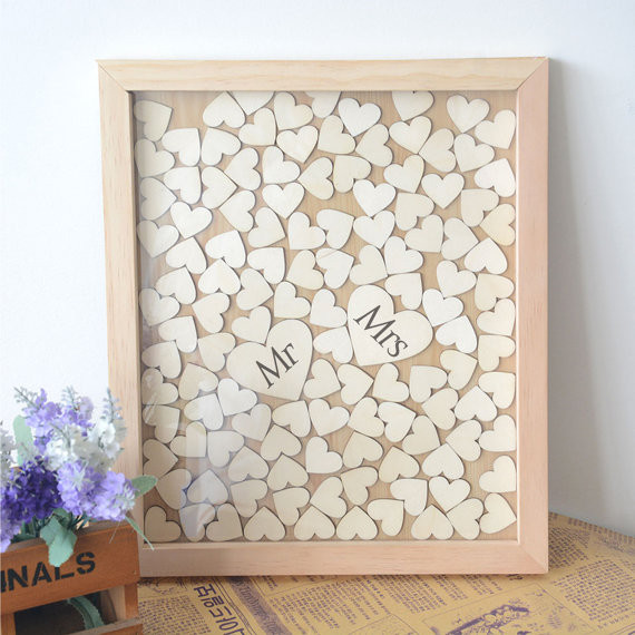 Wedding Signature Guest Book
 Personalised Wedding Guest book Alternative Wooden Heart