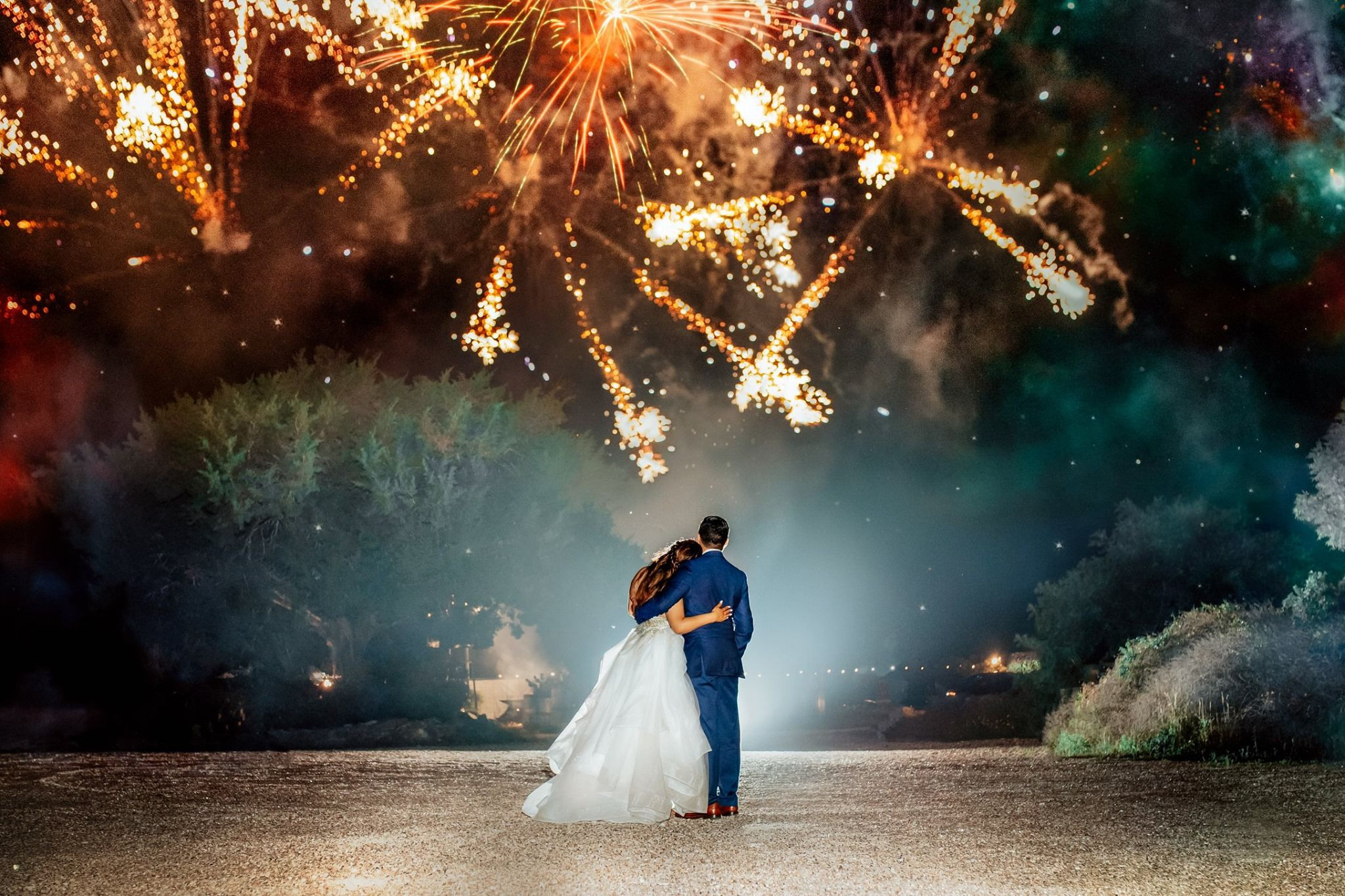 Wedding Sparklers San Antonio
 Night wedding portrait ideas wedding fireworks at The