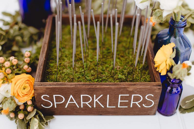 Wedding Sparklers Uk
 Wedding Sparklers Box Barn Wood Sparklers Moss Box