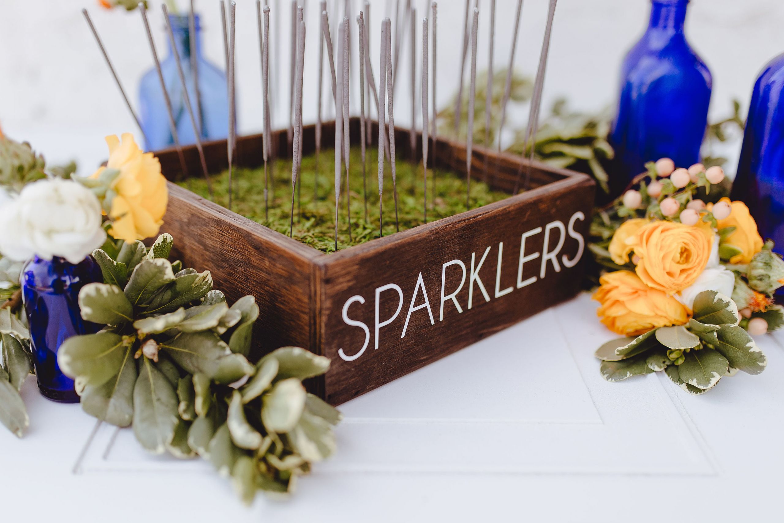 Wedding Sparklers Uk
 Wedding Sparklers Box Barn Wood Sparklers Moss Box