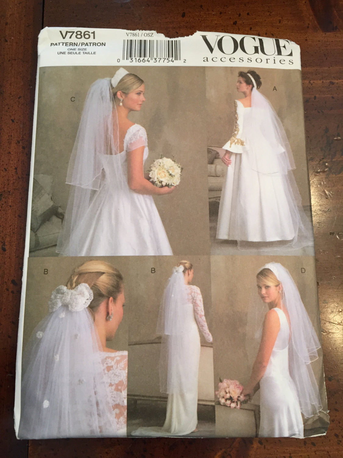 Wedding Veil Pattern
 Vogue V7861 UNCUT Bridal Veil Pattern 4 Styles