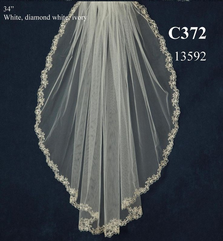 Wedding Veil Pattern
 Beaded Lace Pattern Embroidery Wedding Veil C372