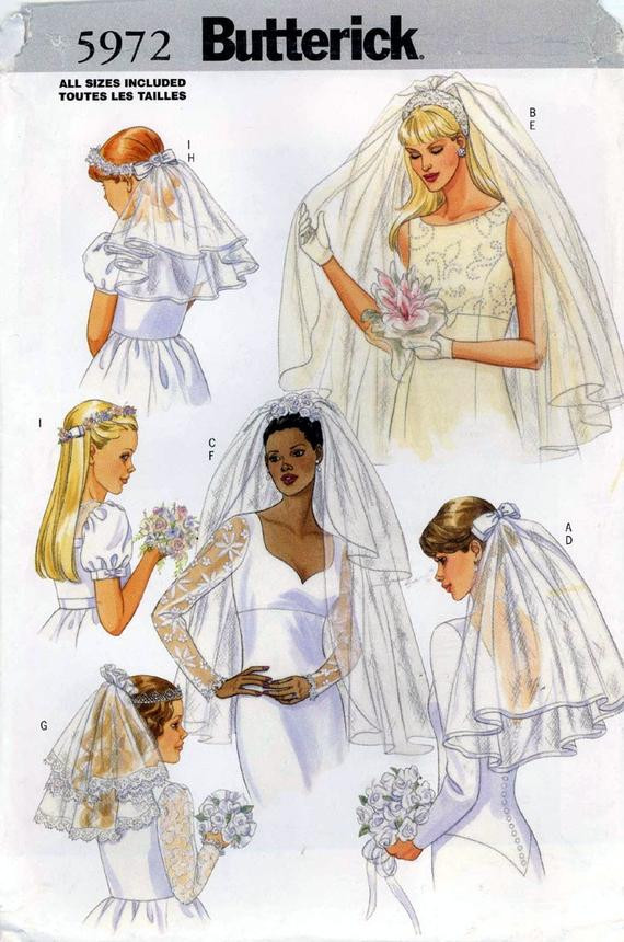 Wedding Veil Pattern
 UNCUT Butterick 5972 bridal veil pattern