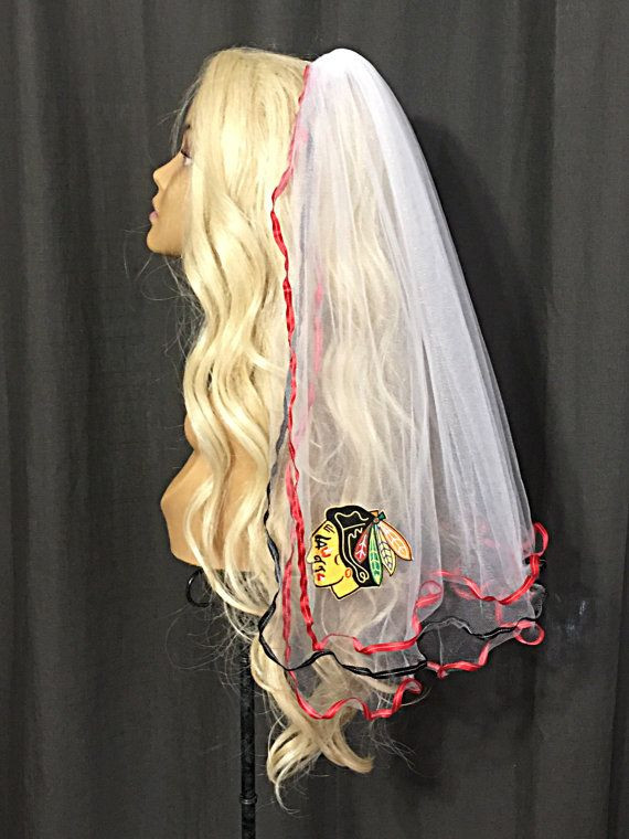 Wedding Veils Chicago
 Chicago Blackhawks Bachelorette Veil by