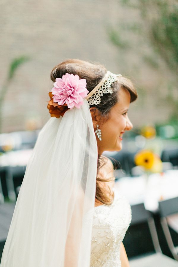 Wedding Veils Chicago
 flowers veil photo by Kate Romenesko