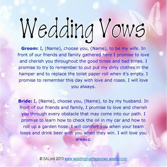 Wedding Vows For Him Funny
 Pin by Maryann on Wedding vows
