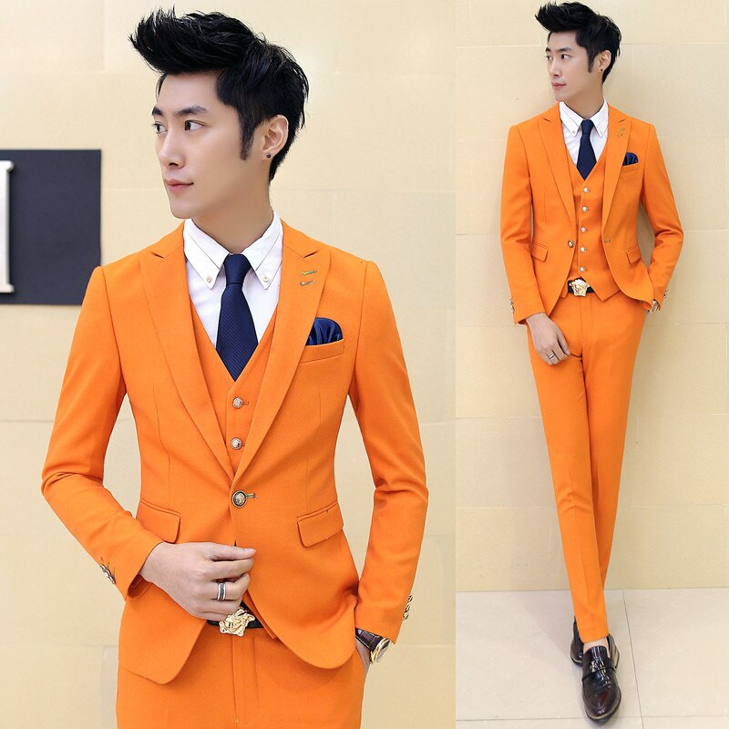 What Color Suit To Wear To A Wedding
 Men s high quality candy color slim suits New Brand male
