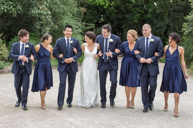 What Color Suit To Wear To A Wedding
 Navy groomsmen what color maids