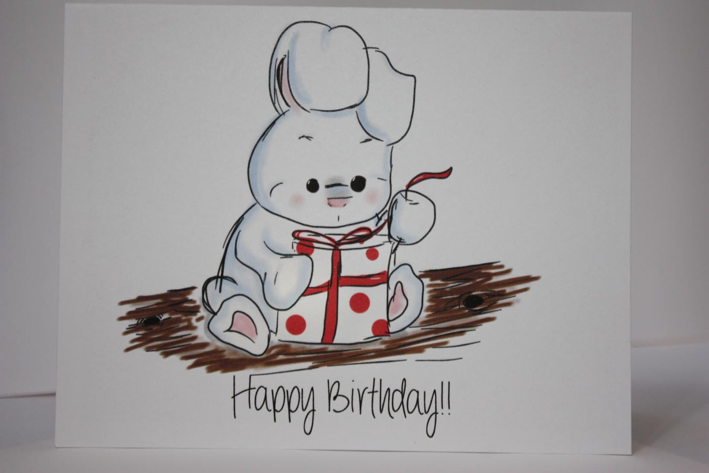 What To Draw On A Birthday Card
 Rabbit Birthday Card Bunny Rabbit BirthdayCard White Rabbit