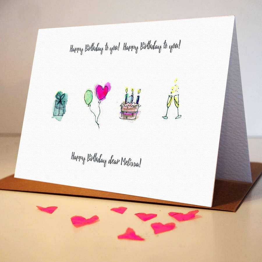 What To Draw On A Birthday Card
 Personalised Hand Drawn Birthday Card By Homemade House