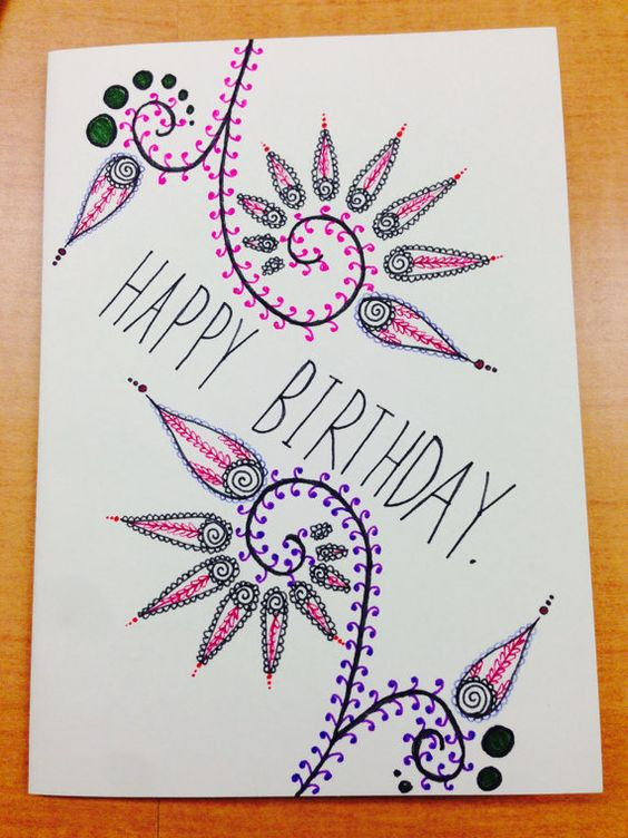 What To Draw On A Birthday Card
 Happy Birthday Card Drawing at GetDrawings