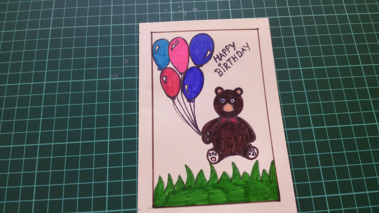 What To Draw On A Birthday Card
 Easy Happy Birthday Card