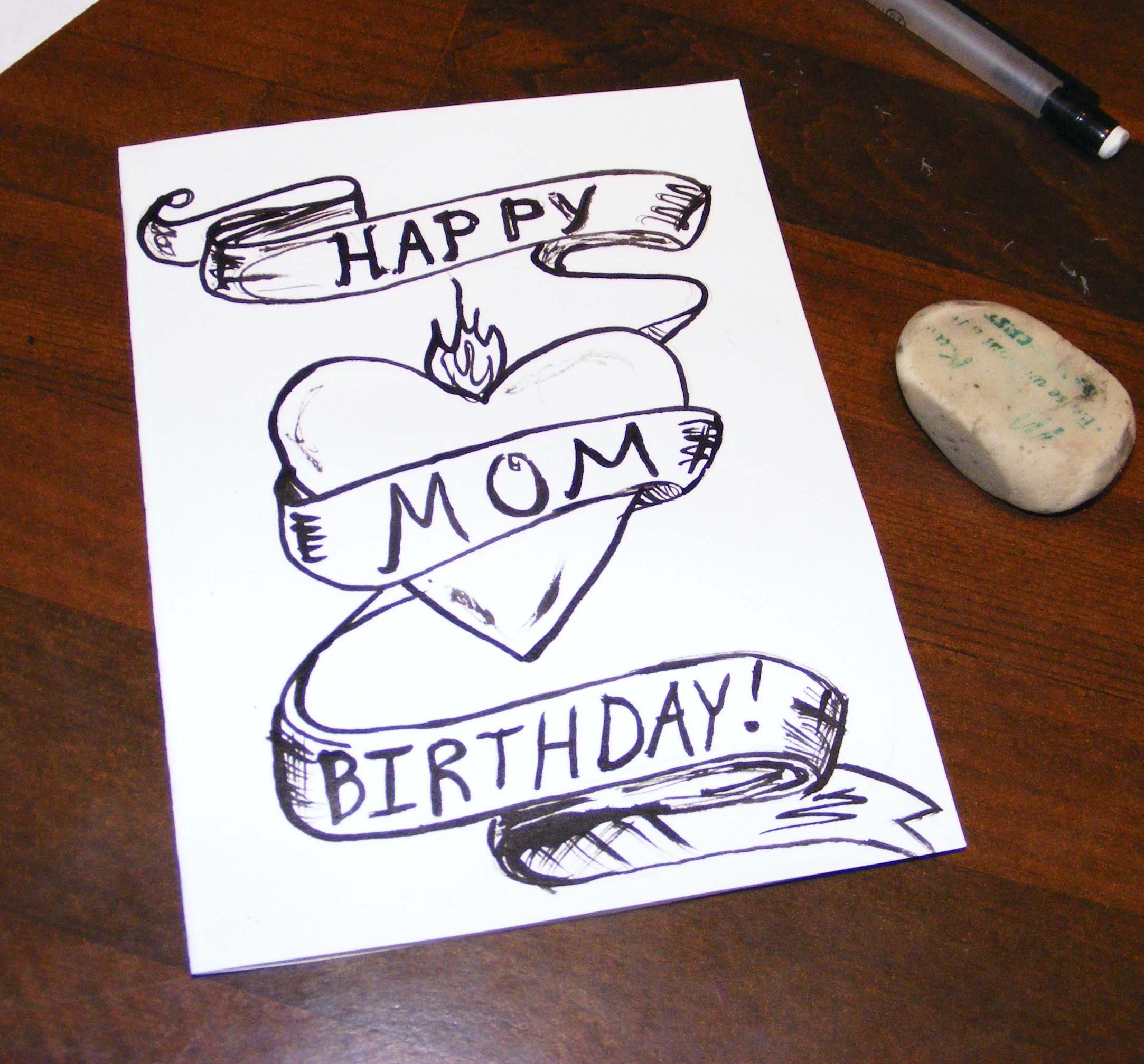 What To Draw On A Birthday Card
 A Card for Mom’s birthday