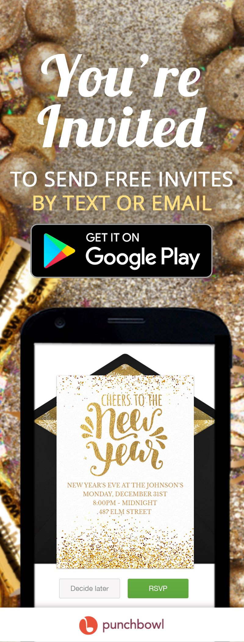 When To Send Birthday Invitations
 Send Free New Year s Eve Party Invitations by text message