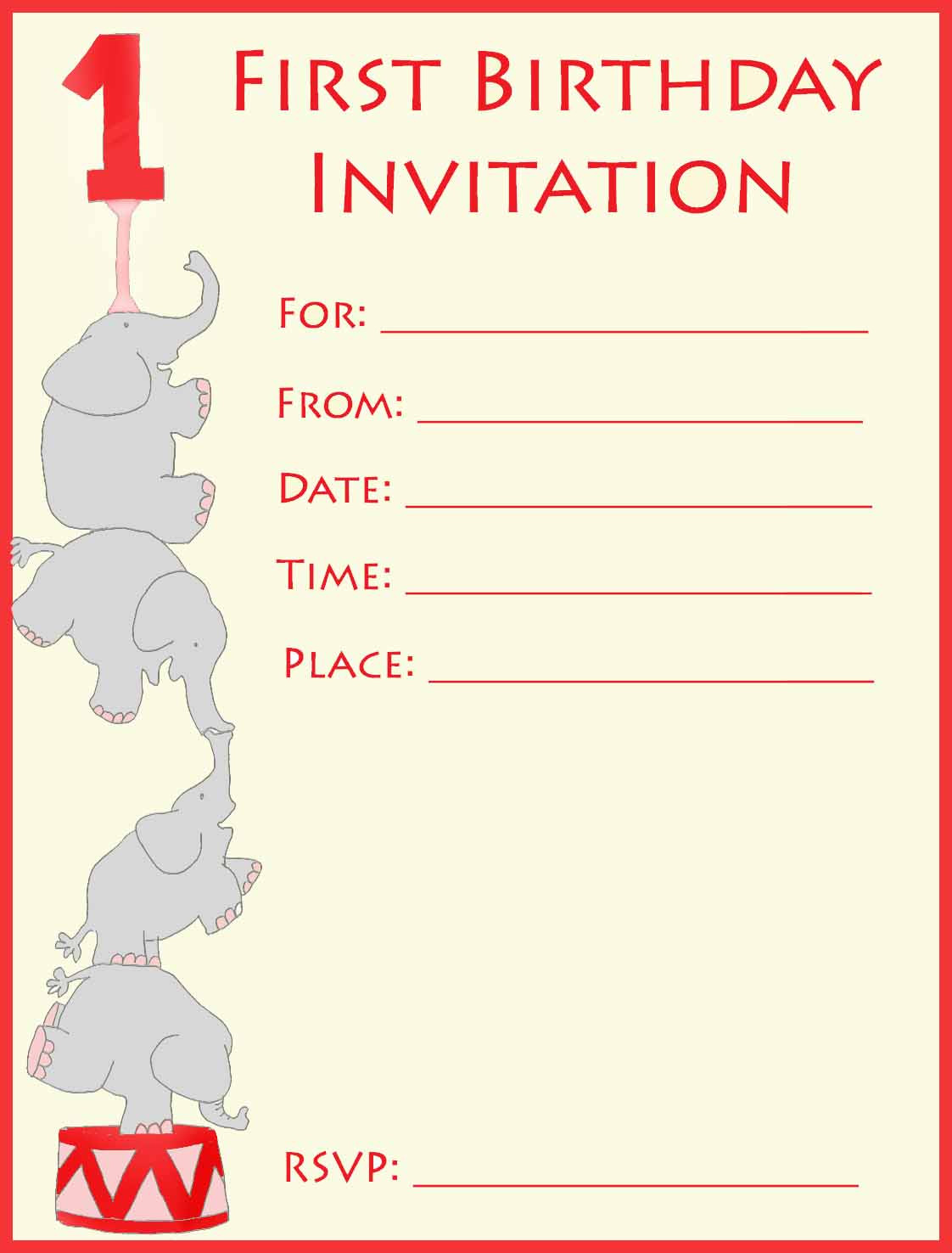 Where To Buy Birthday Invitations
 1st Birthday Invitations Make your Own or Find a Template