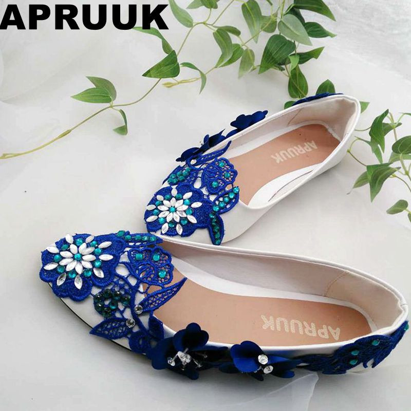 Where To Buy Wedding Shoes
 Aliexpress Buy Blue lace wedding shoes bride fashion