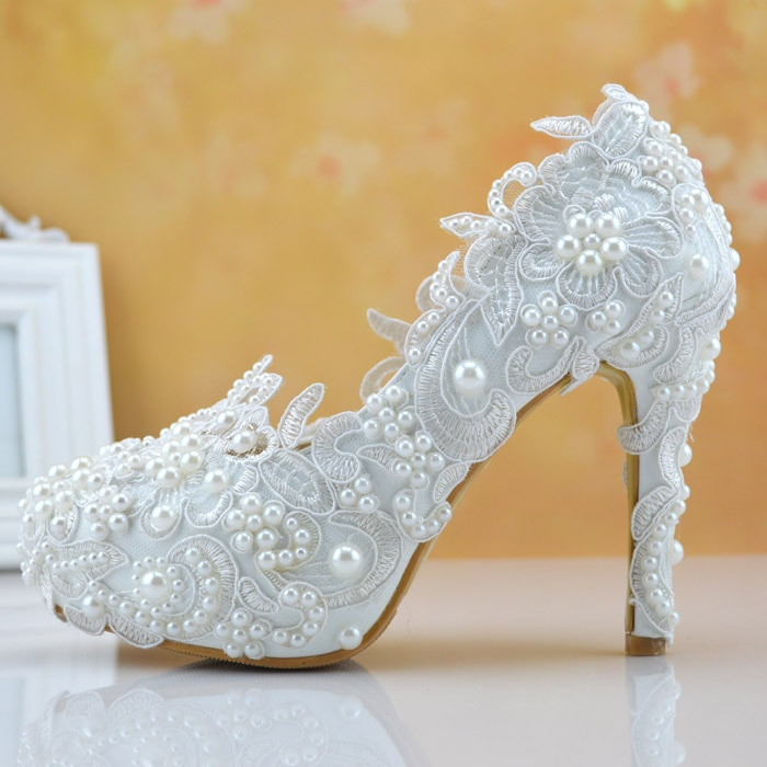 Where To Buy Wedding Shoes
 Aliexpress Buy white color lace and pearl women