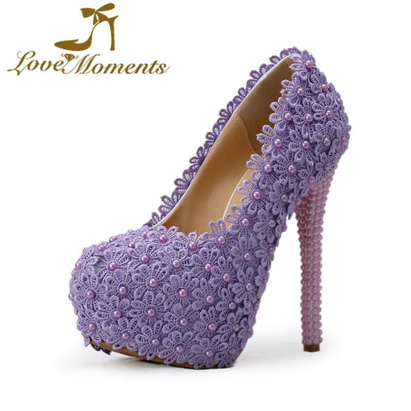 Where To Buy Wedding Shoes
 Aliexpress Buy sweet purple lace wedding shoes woman