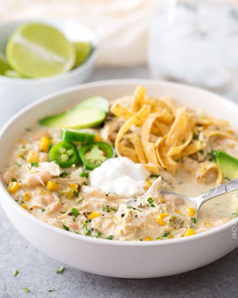 White Chili Recipes Chicken
 Creamy Crockpot White Chicken Chili The Chunky Chef