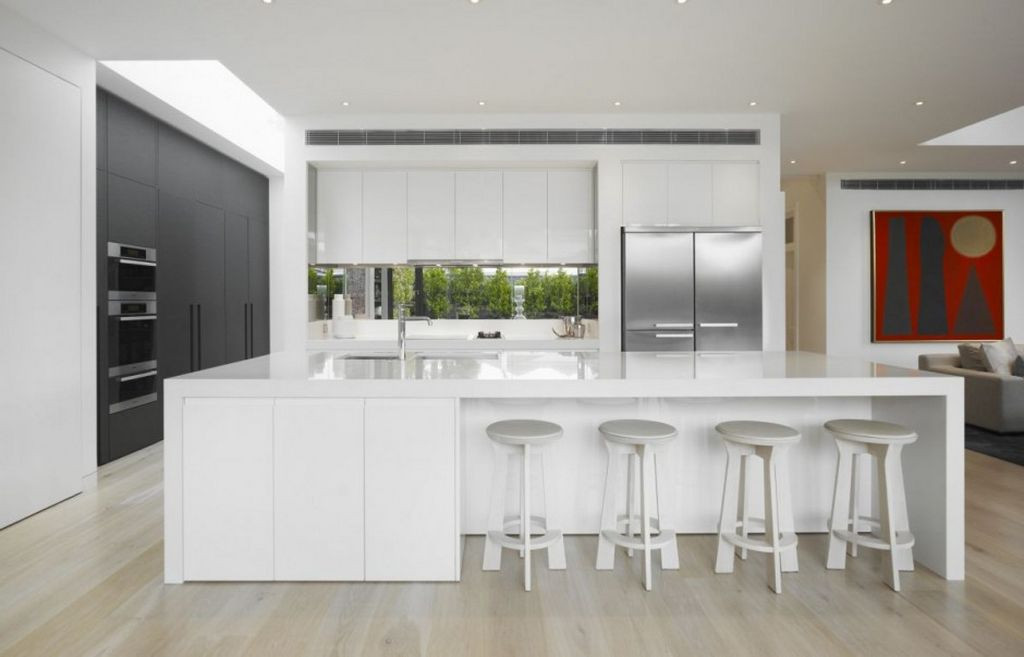 White Contemporary Kitchen
 Modern White Kitchen Cabinets Home Furniture Design