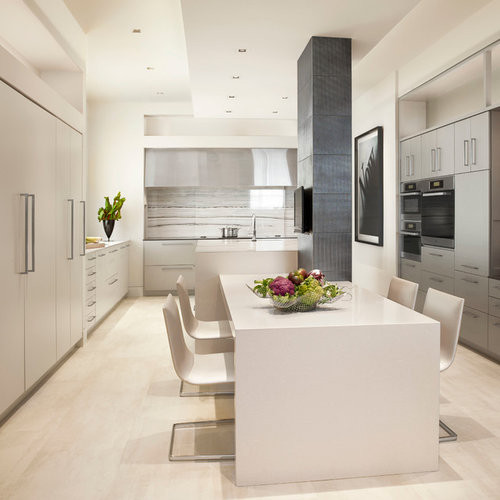 White Contemporary Kitchen
 Modern White Kitchen