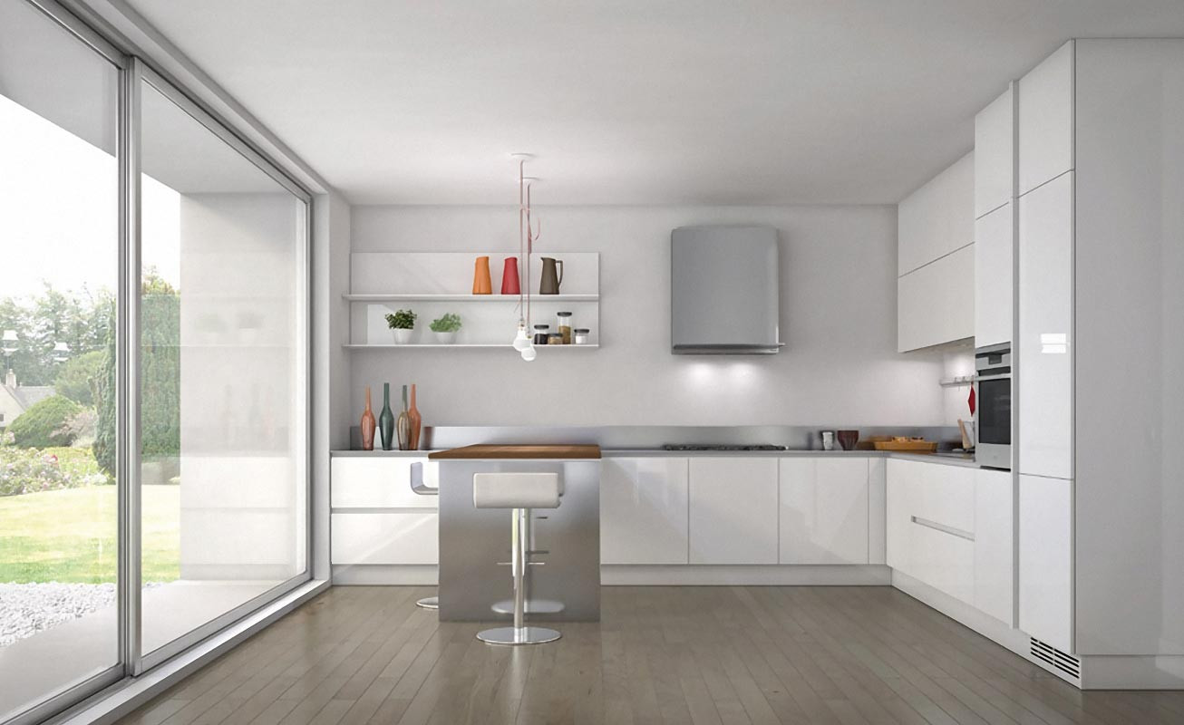 White Contemporary Kitchen
 Shades of white kitchen