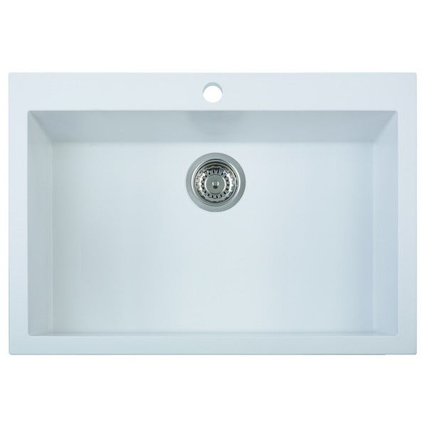 White Drop In Kitchen Sinks
 Shop ALFI brand AB3020DI W White 30 inch Drop In Single