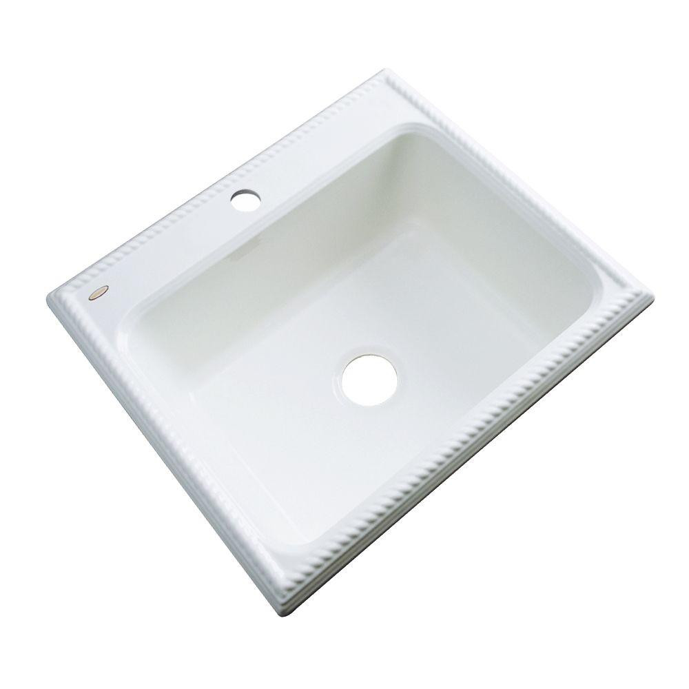 White Drop In Kitchen Sinks
 Thermocast Wentworth Drop In Acrylic 25 in 1 Hole Single