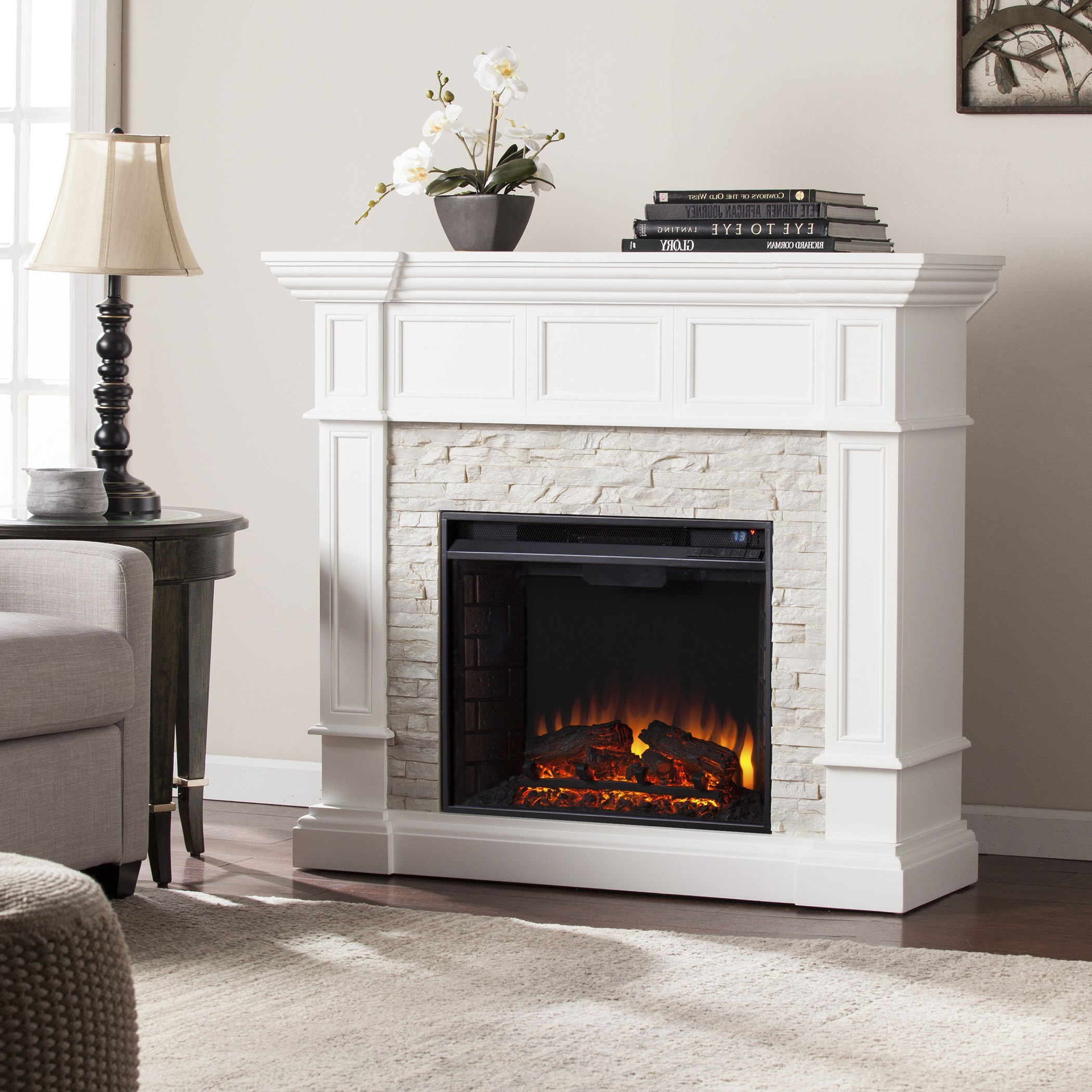 White Electric Fireplace
 45 50" Merrimack Corner Convertible Electric Fireplace