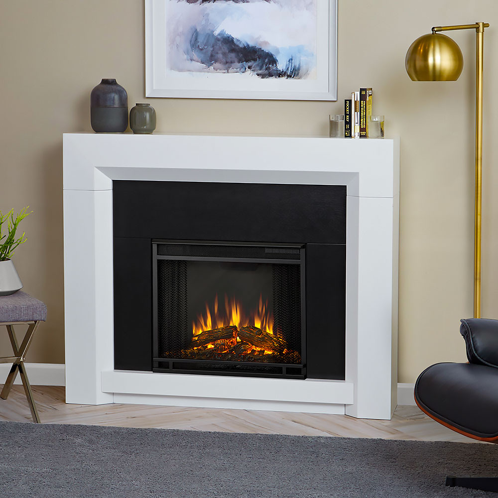 White Electric Fireplace
 Colton Electric Fireplace Mantel Package in White 4001E W