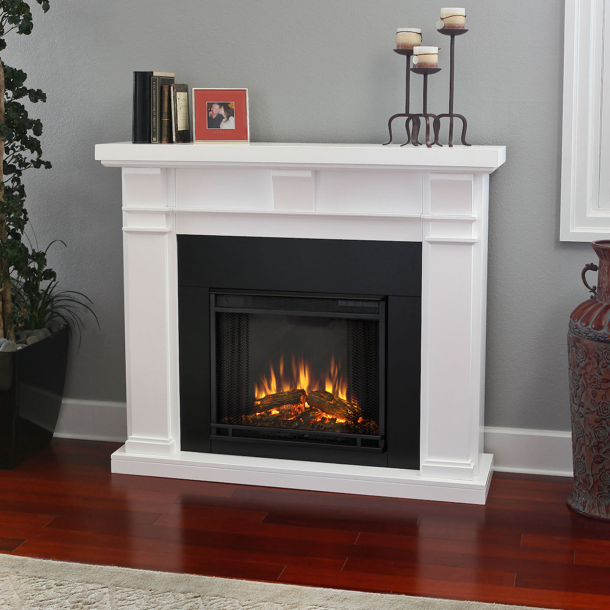 White Electric Fireplace
 Real Flame Porter Electric Fireplace in White